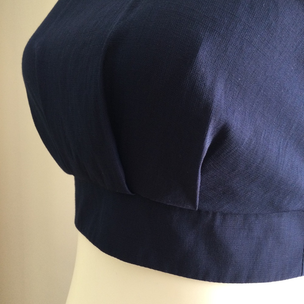Aqua Pleated Halter Top Navy - Picture 5 of 6
